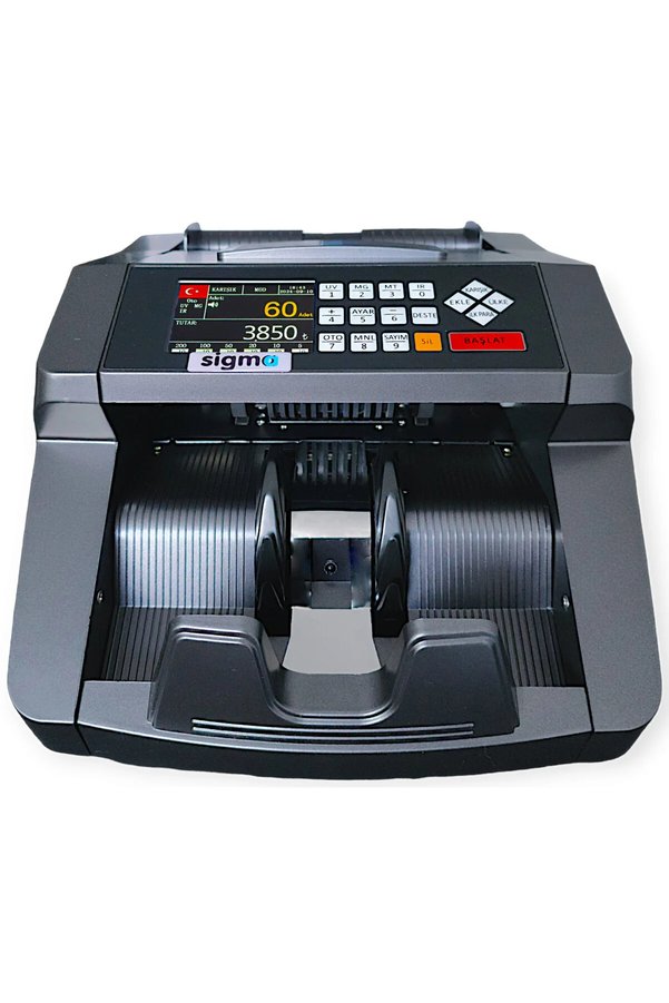 Sigma SC7520 Karışık Para Sayma Makinesi TL Karışık USD ve Euro Adet Sayım + Konuşma + Müş. Ekranı