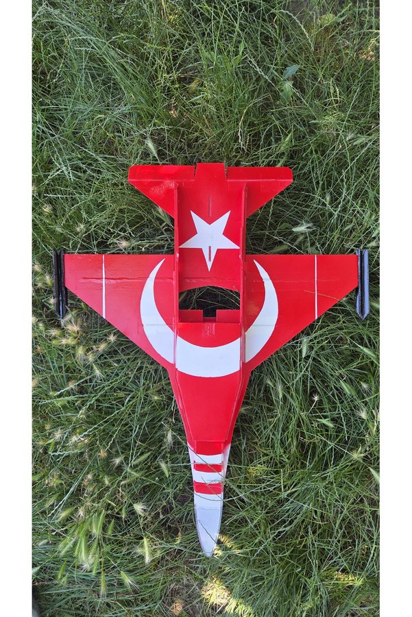 Kuzey RC F-16 Ay-Yıldız Özel Tasarım Fotoblok RC Model Uçak Tam Paket Kit FlySky i6X Kumandalı