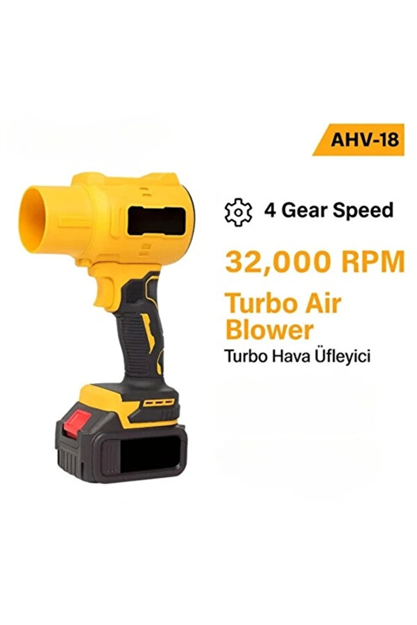 Evimdeyokyok Ahv-18 Turbo Hava Üfleyici | 4 Kademe Hız | 21V 431W Kablosuz Blower | 32.000 Rpm’’