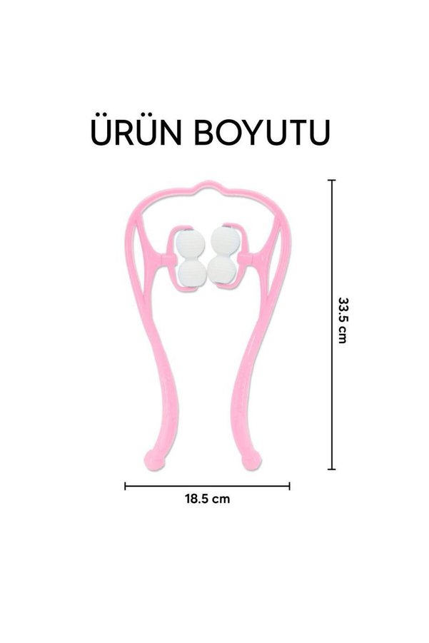 Ethab Ticaret Boyun Bacak Ayak Masaj Aleti Çok Fonksiyonlu Manuel 4 Tekerlekli - Pembe