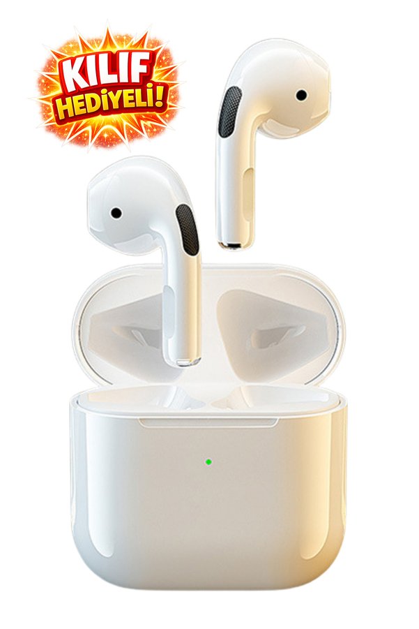 TrkTech Pro 5 Plus Kablosuz Bluetooth Kulaklık Bluetooth 5.3 TWS iOS Android Uyumlu HD Stereo Ses Dokunmatik Kılıf Hediyeli Şarj Kutulu