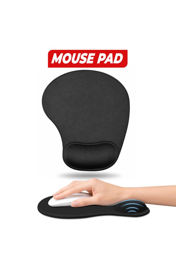Wonkey Bilek Destekli Mouse Pad Memory Foam Hafızalı Süngerli Ergonomik Fare Altlığı Visco Foam Kaymaz Tabanlı Mousepad Ofis Bilgisayar ve Laptop Kullanımına Uygun Masa Pedi