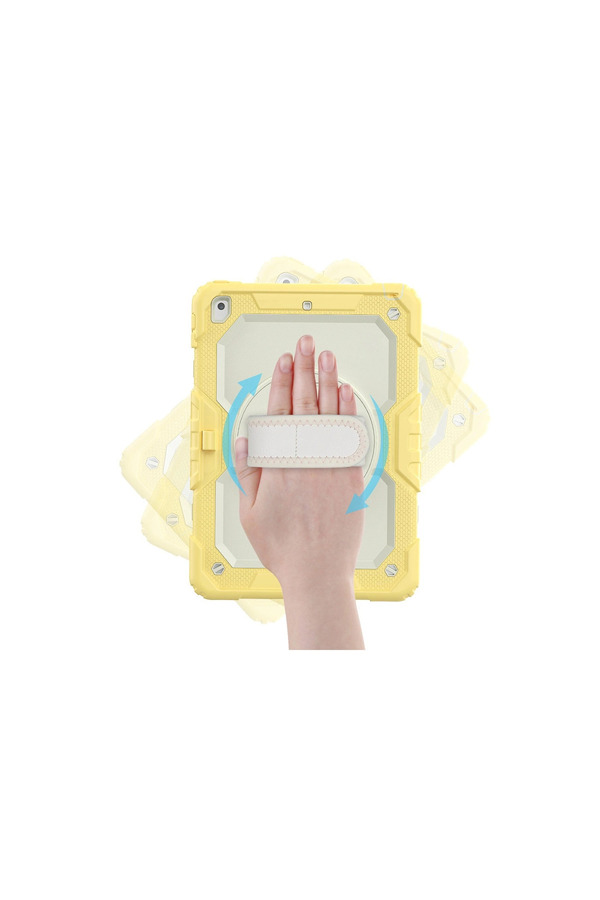 Evi̇mdeyokyok Apple İpad 10.2 (7.Nesi̇l) Kılıf Strap New Tablet Kapak - Sarı