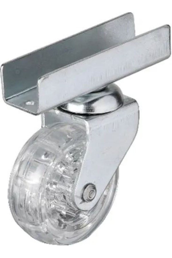 Ethab Ticaret Glb-Stl41414 327 - 50X20 Mm Şeffaf Makaralı Uzun U Tablalı Teker 4 Adet