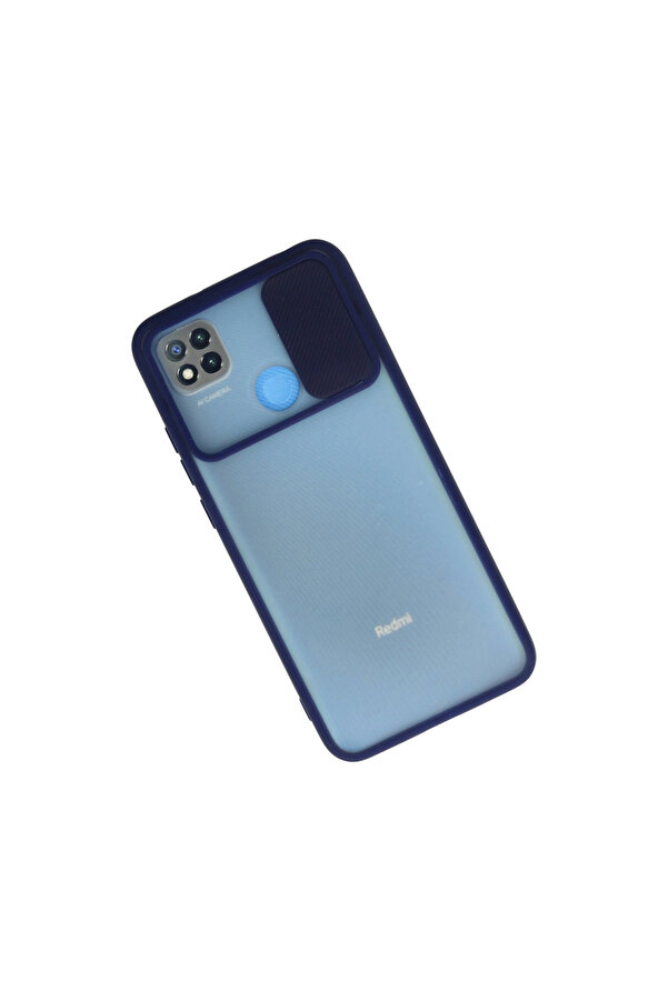Evi̇mdeyokyok Xi̇aomi̇ Redmi̇ 9C Kılıf Palm Buzlu Kamera Sürgülü Si̇li̇kon - Laci̇vert