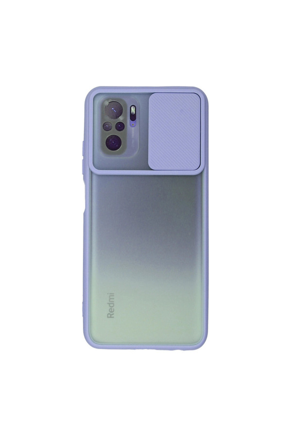 Evimdeyokyok Xiaomi Redmi Note 10 Kılıf Palm Buzlu Kamera Sürgülü Silikon - Lila