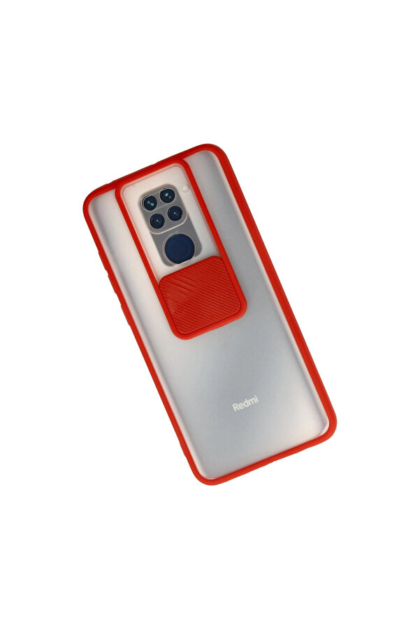 Evi̇mdeyokyok Xi̇aomi̇ Redmi̇ Note 9 Kılıf Palm Buzlu Kamera Sürgülü Si̇li̇kon - Kırmızı