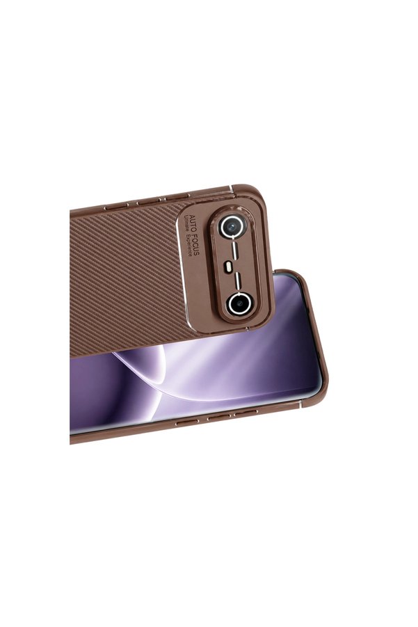 Evi̇mdeyokyok Newface Tecno Spark Sli̇m 5G Auto Focus Karbon Kapak - Kahverengi̇
