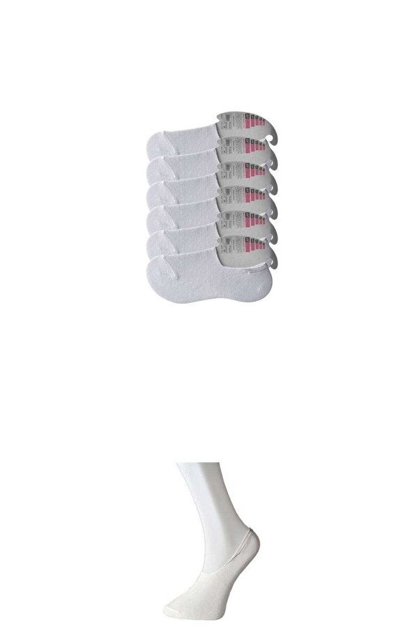 Ethab Ti̇caret Glb-Stl41414 Beyaz Kadın Babet Çorap 6 Çi̇ft