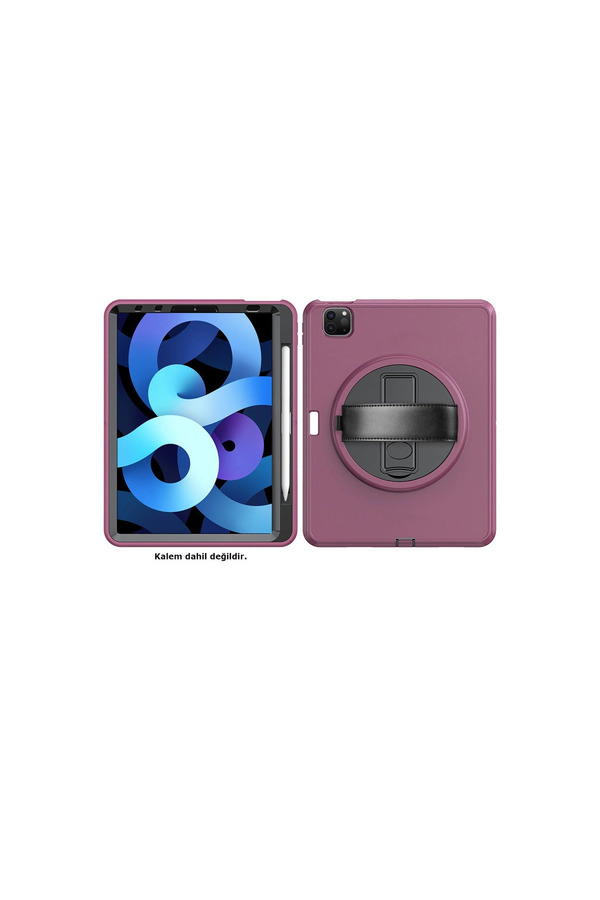 Evi̇mdeyokyok Apple İpad Pro 11 (2018) Kılıf Hand Strap Tablet Kılıfı - Mürdüm