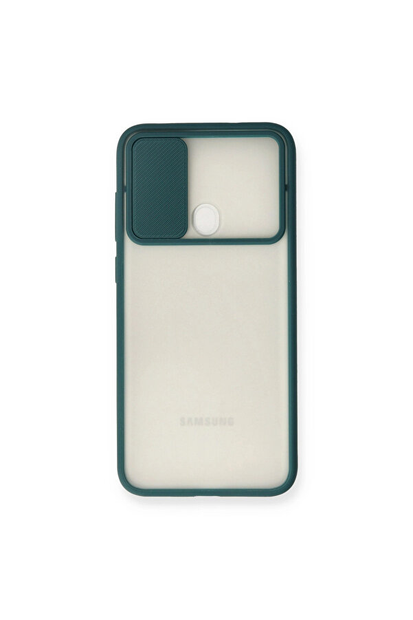 Evi̇mdeyokyok Samsung Galaxy A11 Kılıf Palm Buzlu Kamera Sürgülü Si̇li̇kon - Yeşi̇l