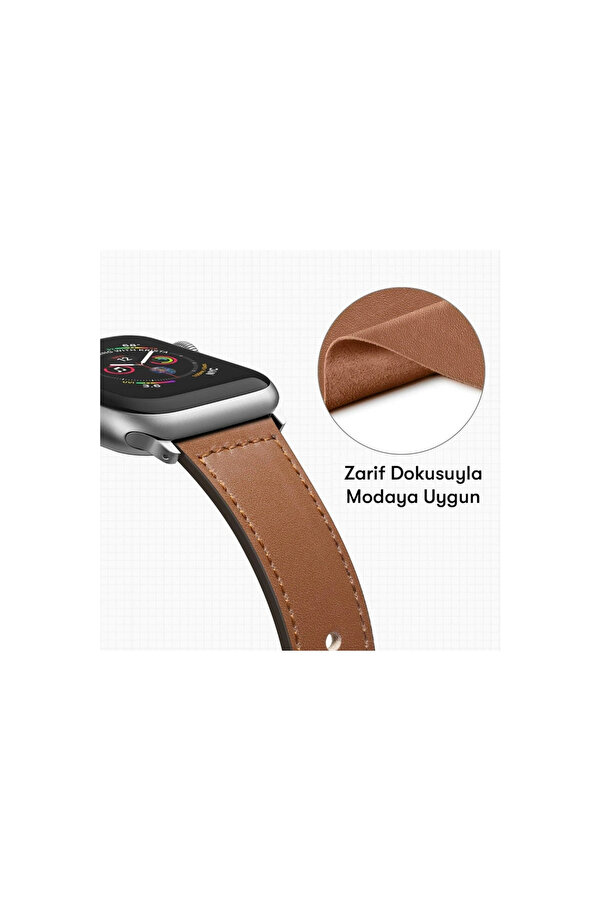 Evi̇mdeyokyok Apple Watch 42Mm Kr415 Luaz Deri̇ Kordon (Saat Deği̇ldi̇r) - Pembe