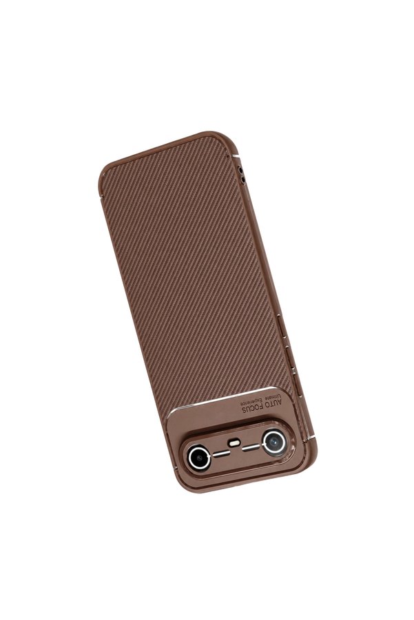 Evi̇mdeyokyok Newface Tecno Spark Sli̇m 5G Auto Focus Karbon Kapak - Kahverengi̇