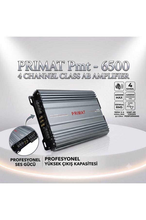 Kingwin Pmt-6500 4 Kanal Class AB Oto Amfi / Amplifikatör - 4000W Max Power