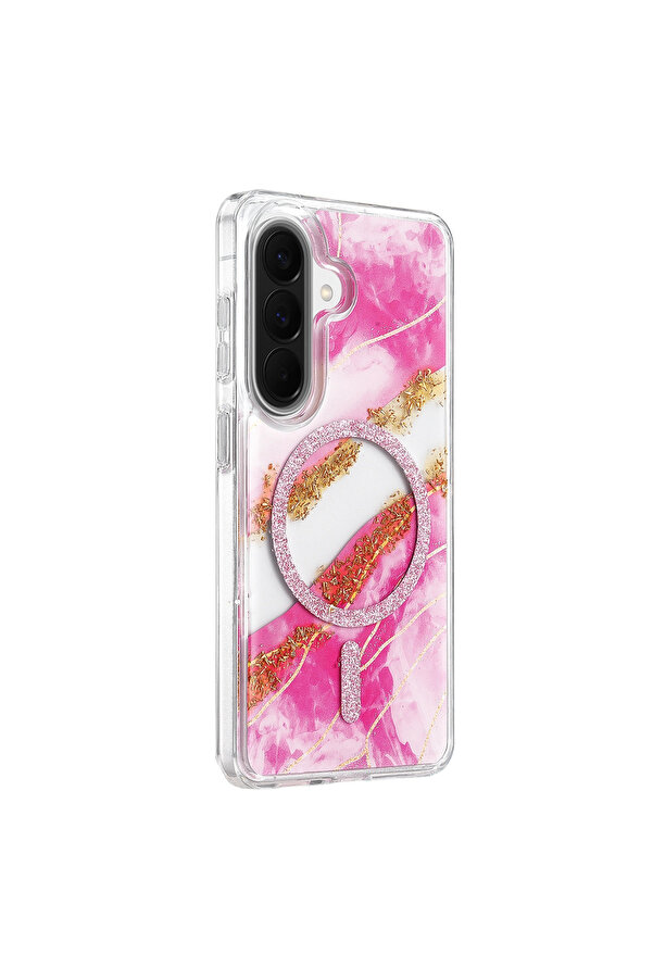 Evi̇mdeyokyok Onegi̇f Samsung Galaxy A37 5G Lotus Si̇mli̇ Magsafe Kapak - Pembe
