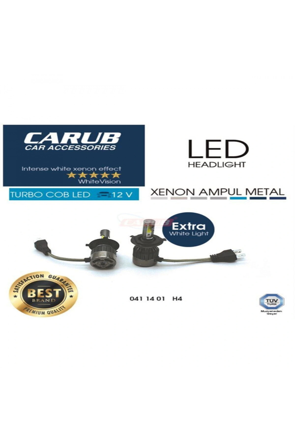 Carub Otomobi̇l Led Xenon Far Ampülü Şi̇mşek Etki̇li̇ H4