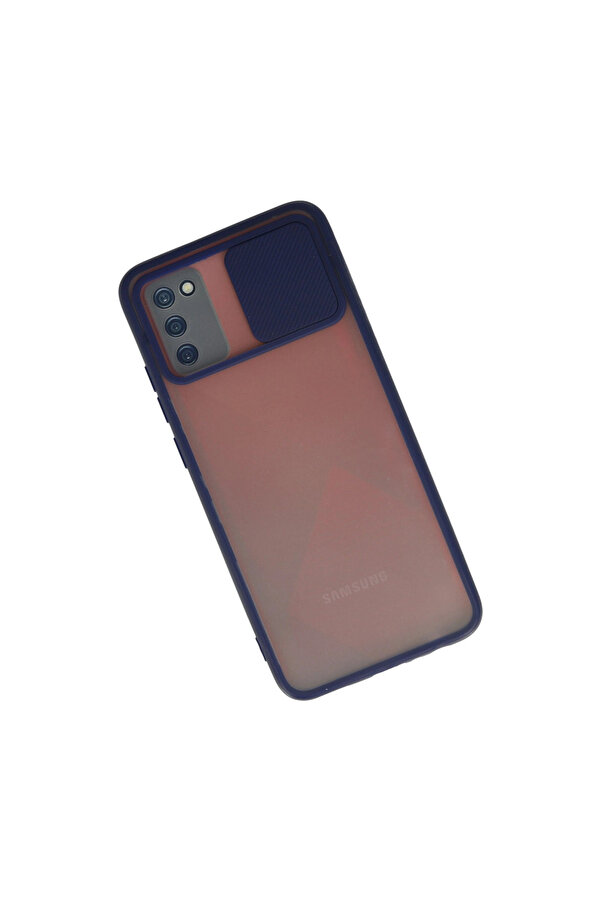 Evi̇mdeyokyok Samsung Galaxy A03S Kılıf Palm Buzlu Kamera Sürgülü Si̇li̇kon - Laci̇vert