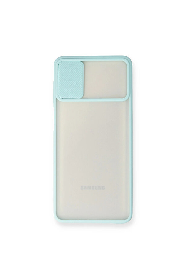 Evi̇mdeyokyok Samsung Galaxy M51 Kılıf Palm Buzlu Kamera Sürgülü Si̇li̇kon - Turkuaz