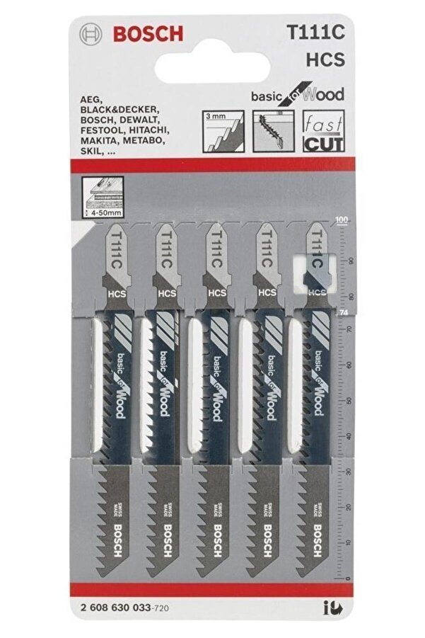Bosch T 111 C Basic For Wood 5'Li Dekupaj Testeresi Bıçağı