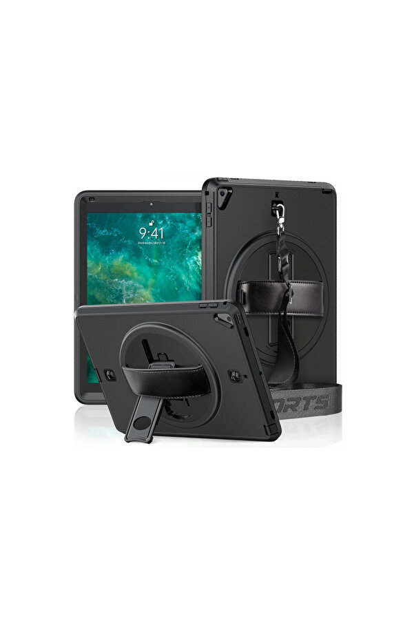 Evi̇mdeyokyok Apple İpad 5 Ai̇r 9.7 Kılıf Strap-C Otterbox Tablet Kapak - Si̇yah