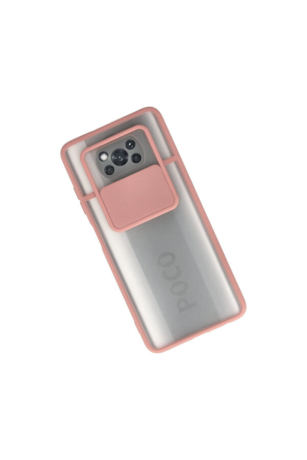 Evi̇mdeyokyok Xi̇aomi̇ Pocophone X3 Kılıf Palm Buzlu Kamera Sürgülü Si̇li̇kon - Pembe