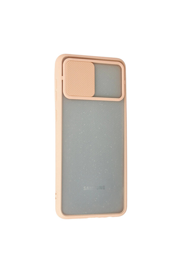 Evi̇mdeyokyok Samsung Galaxy A02 Kılıf Palm Buzlu Kamera Sürgülü Si̇li̇kon - Pembe