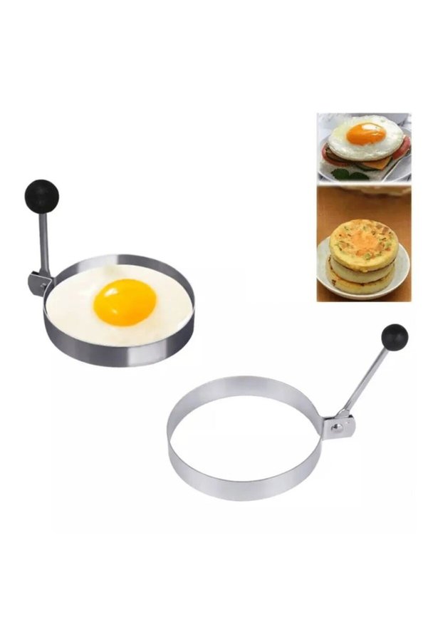 Ethab Ticaret Glb-Stl41414 Metalik Daire Şeklinde Metal Omlet Yumurta Ve Krep Kalıpları