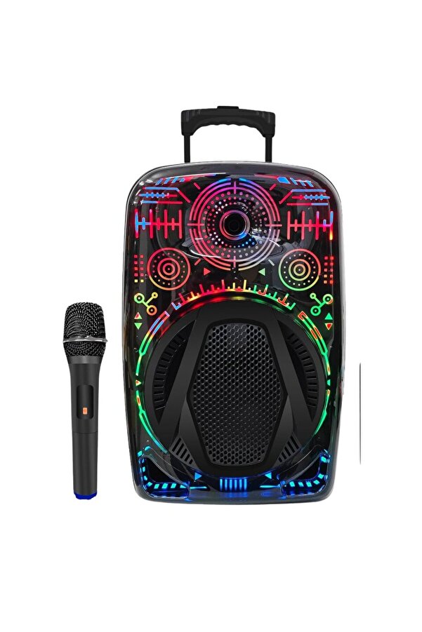 Ethab Gi̇yi̇m 8 İnç Karaoke Hoparlör Usb Aux Fm Destekli̇ Işıklı Speaker - Glst1193-1907