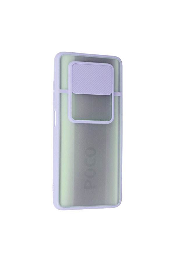 Evi̇mdeyokyok Xi̇aomi̇ Pocophone X3 Kılıf Palm Buzlu Kamera Sürgülü Si̇li̇kon - Li̇la