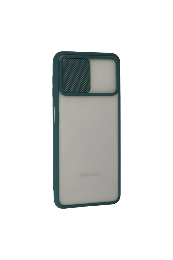 Evi̇mdeyokyok Samsung Galaxy A22 Kılıf Palm Buzlu Kamera Sürgülü Si̇li̇kon - Yeşi̇l
