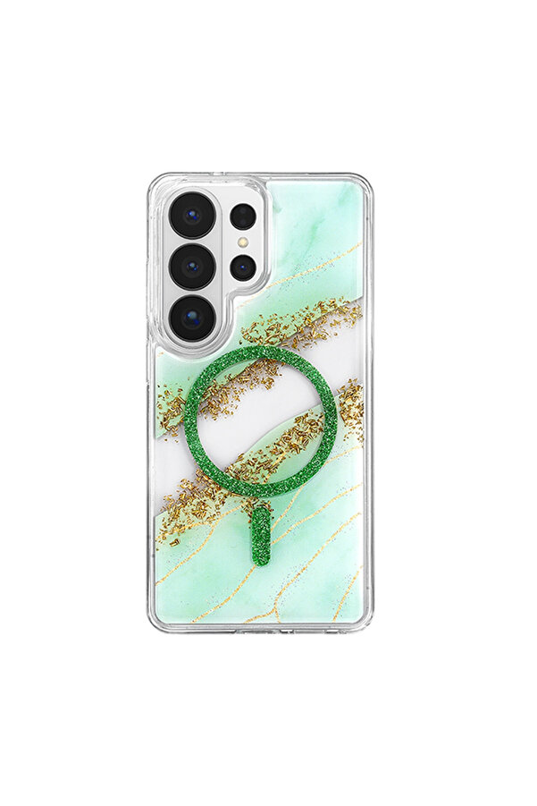 Evi̇mdeyokyok Onegi̇f Samsung Galaxy S26 Ultra Lotus Si̇mli̇ Magsafe Kapak - Yeşi̇l