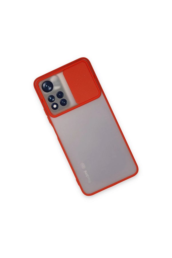 Evimdeyokyok Xiaomi Redmi Note 11 Pro Plus 5G Kılıf Palm Buzlu Kamera Sürgülü Silikon - Kırmızı