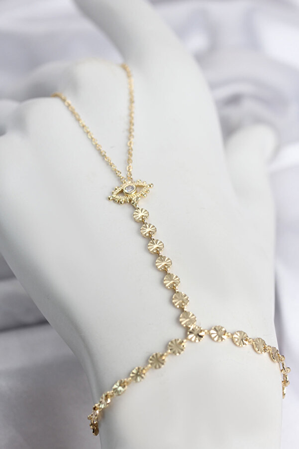 Evi̇mdeyokyok Gold Renk Pi̇ri̇nç Zi̇rkon Taşlı Göz Model Şahmeran Tj-Sn779