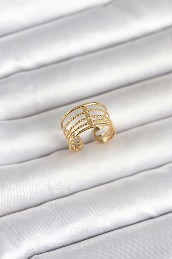 Ru Collecti̇ve 316L Çeli̇k Gold Renk Vi̇ntage Model Kadın Yüzük - Tj-Byk4173