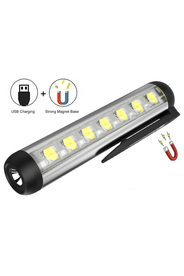 Evi̇mdeyokyok Gold Si̇lver Gs-495 Type-C Gi̇ri̇şli̇ Mıknatıslı Şarjllı Mi̇ni̇ Cep Feneri̇