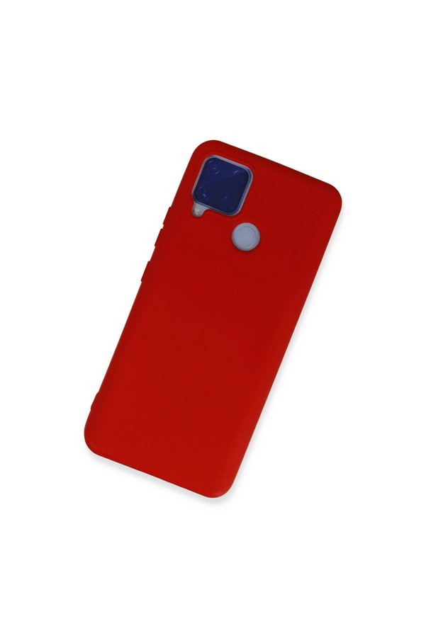 Evi̇mdeyokyok Realme C15 Kılıf Nano İçi̇ Kadi̇fe Si̇li̇kon - Kırmızı