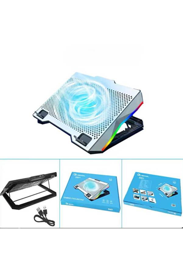 Evi̇mdeyokyok Zr924 S601 Tek Fanlı Rgb Metali̇k Laptop Soğutucu