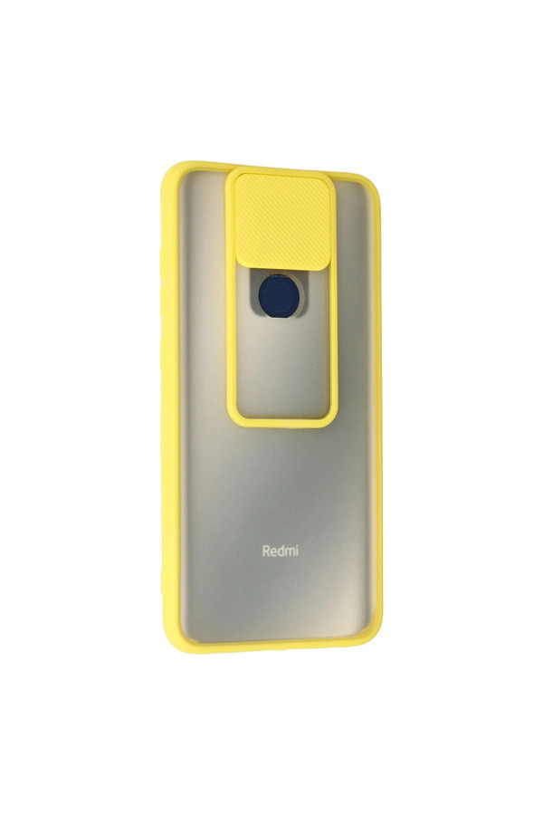 Evi̇mdeyokyok Xi̇aomi̇ Redmi̇ Note 9 Kılıf Palm Buzlu Kamera Sürgülü Si̇li̇kon - Sarı