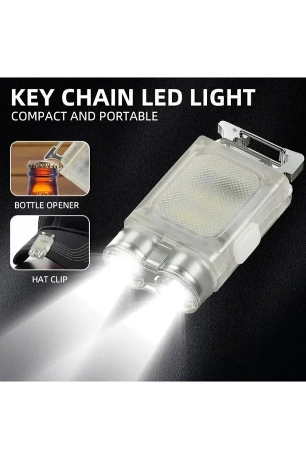 Ethab Ticaret Glb-Stl41414 V15 Edc El Feneri 1200Lm Anahtarlık Işık Tip-C Şarj Edilebilir Taşınabilir Mini Torch M