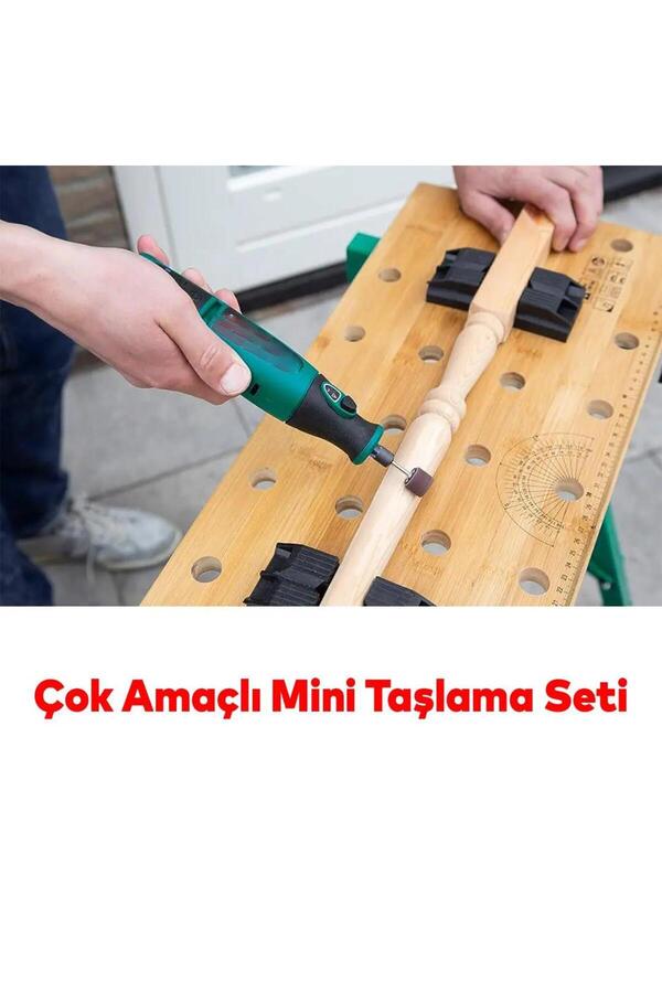 Ethab Ticaret Gravür Seti 105 Parça Matkap Dramel Makine Uyumlu Kalıpçı Taşlama Zımparalama Polisaj Fırçalama Seti