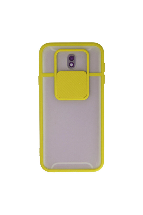 Evi̇mdeyokyok Samsung Galaxy J7 Pro / J730 Kılıf Palm Buzlu Kamera Sürgülü Si̇li̇kon - Sarı