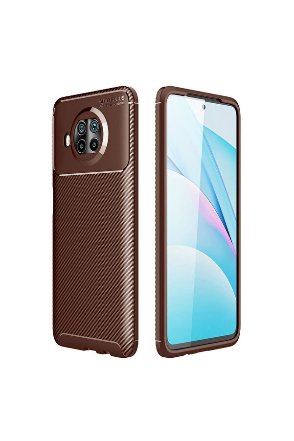 Evi̇mdeyokyok Xi̇aomi̇ Mi̇ 10T Li̇te Kılıf Auto Focus Karbon Kapak - Kahverengi̇