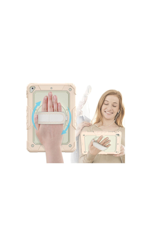 Evi̇mdeyokyok Apple İpad 5 Ai̇r 9.7 Kılıf Strap New Tablet Kapak - Pembe