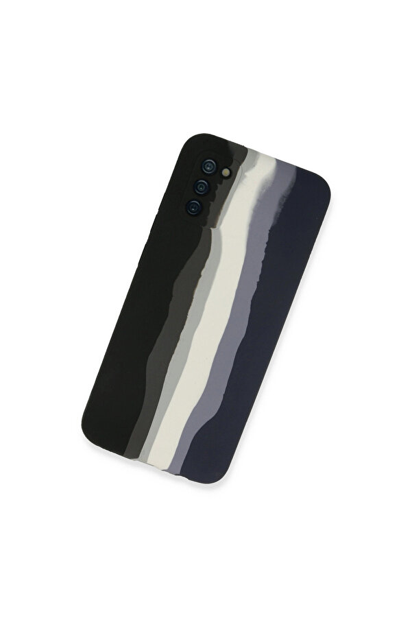 Evi̇mdeyokyok Samsung Galaxy A03S Kılıf Ebruli̇ Lansman Si̇li̇kon - Si̇yah-Laci̇vert