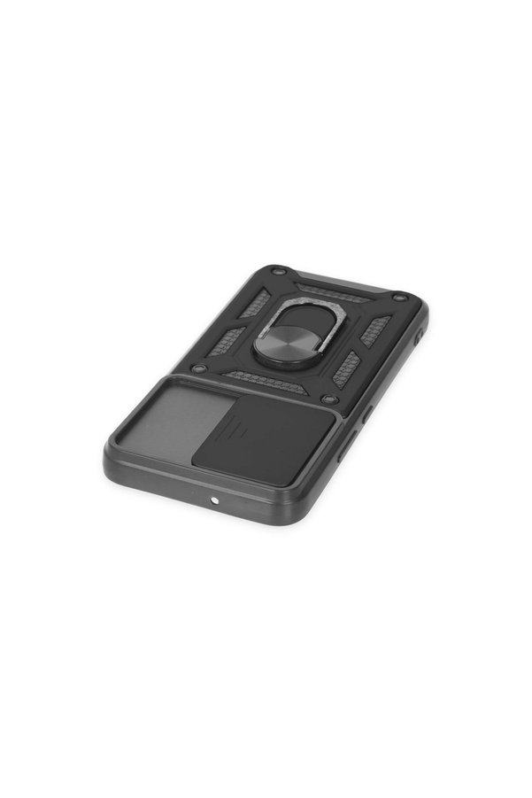 Evimdeyokyok Samsung Galaxy S24 Kılıf Pars Lens Yüzüklü Silikon - Siyah