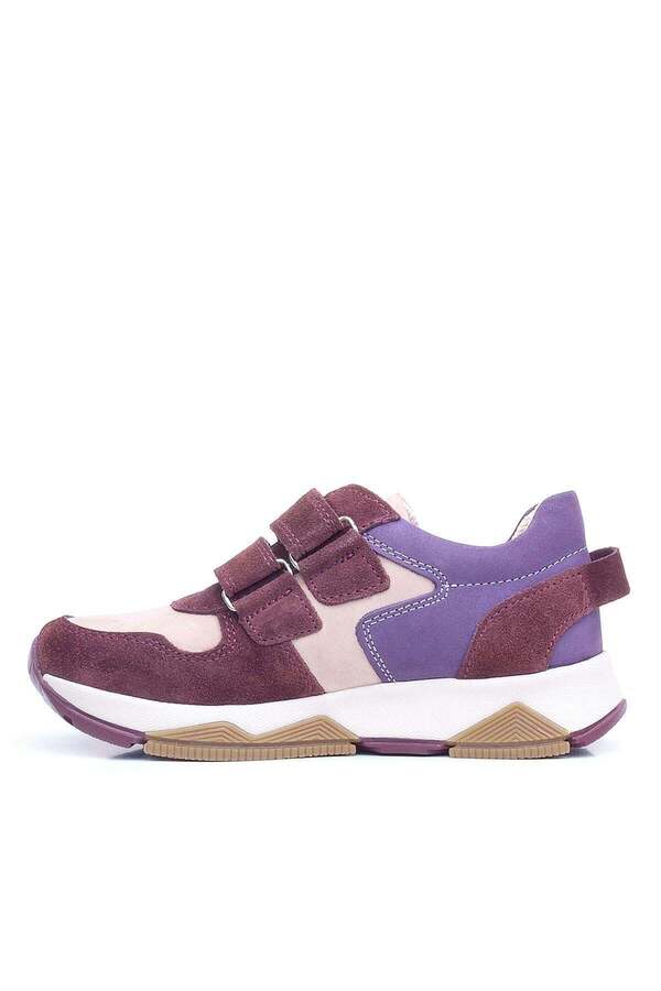 Ortopedi̇kal 3880 Rakerplus Haki̇ki̇ Deri̇ Bordo Pembe Mor Çocuk Sneakers Spor Ayakkabı Cırtlı