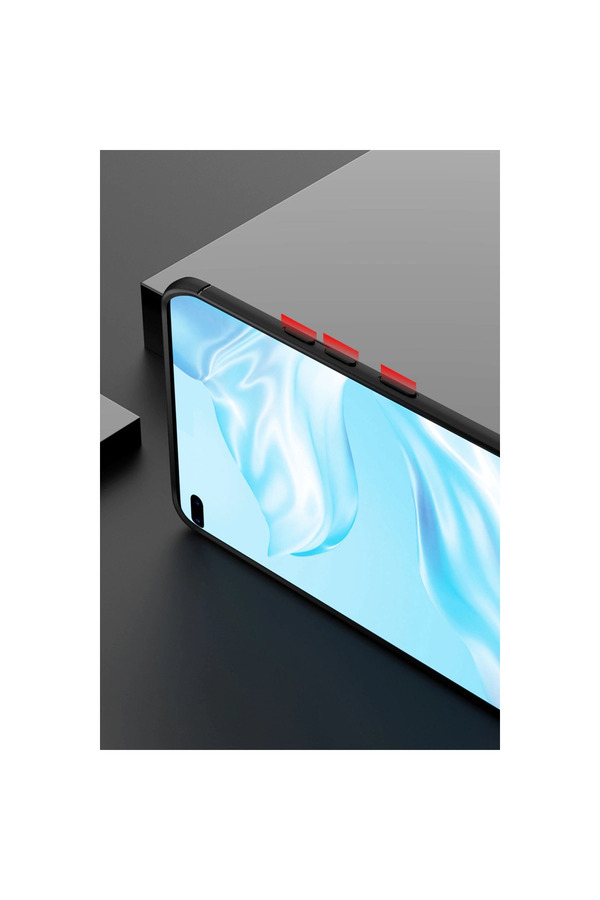 Evi̇mdeyokyok Huawei̇ P40 Pro Kılıf Range Yüzüklü Si̇li̇kon - Si̇yah-Mavi̇
