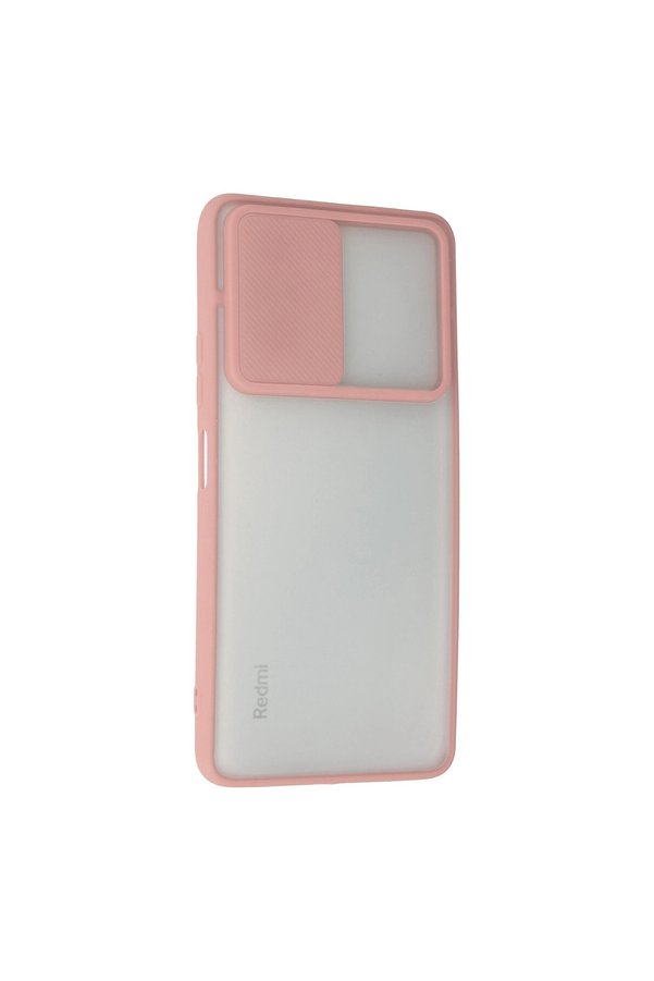 Evimdeyokyok Xiaomi Redmi Note 10 Pro Kılıf Palm Buzlu Kamera Sürgülü Silikon - Pembe