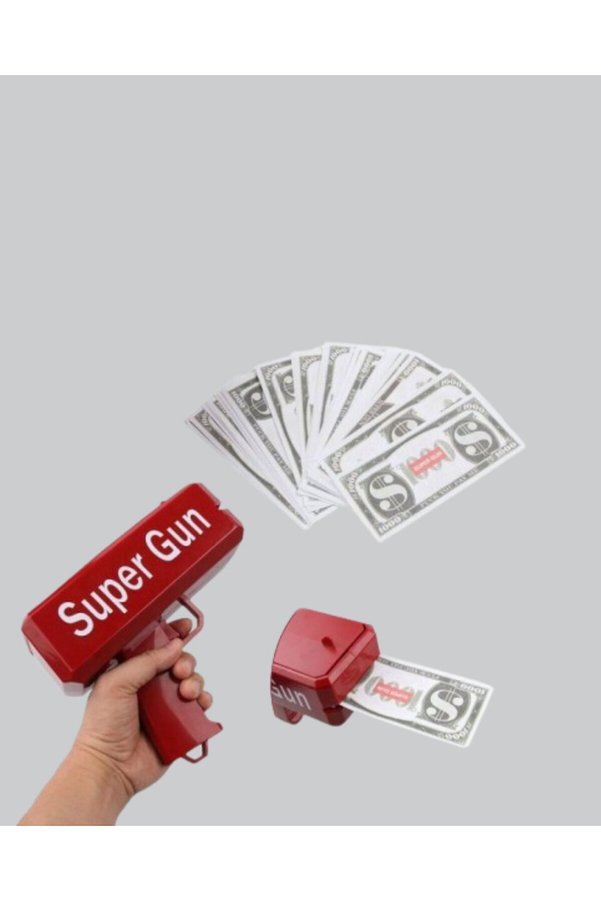 Ethab Gi̇yi̇m Super Money Gun Para Saçma Tabancası Yüksek Atış Güçlü Kırmızı Model - Glst9796-6830