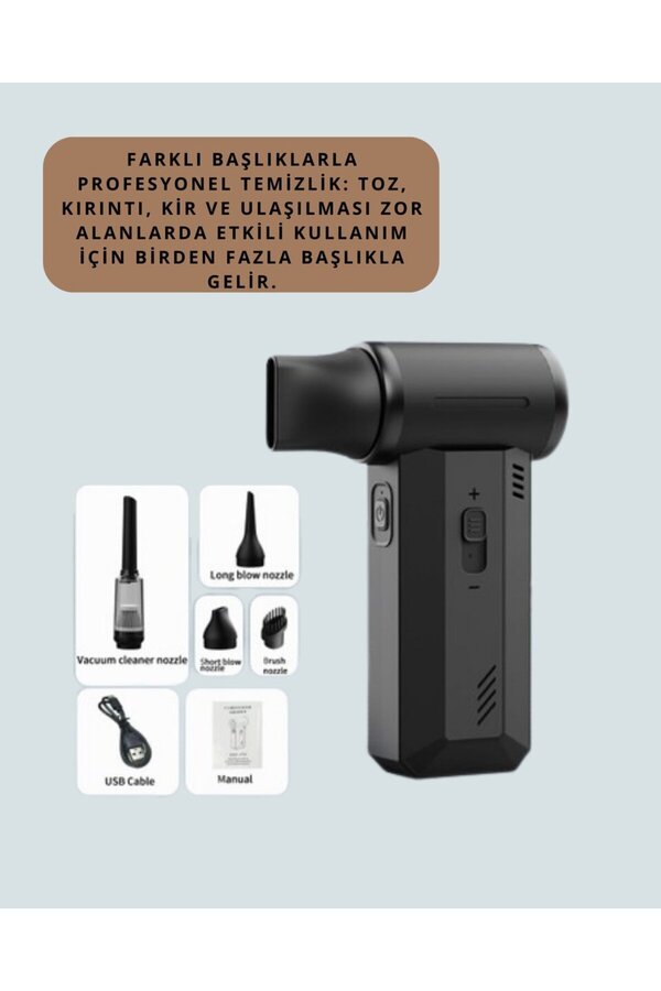 Ethab Gi̇yi̇m Taşınabi̇li̇r Şarjlı Güçlü Hava Üfleme Aleti̇ Çok Yönlü Kullanım Yeni̇ Nesi̇l - Glst9935-718